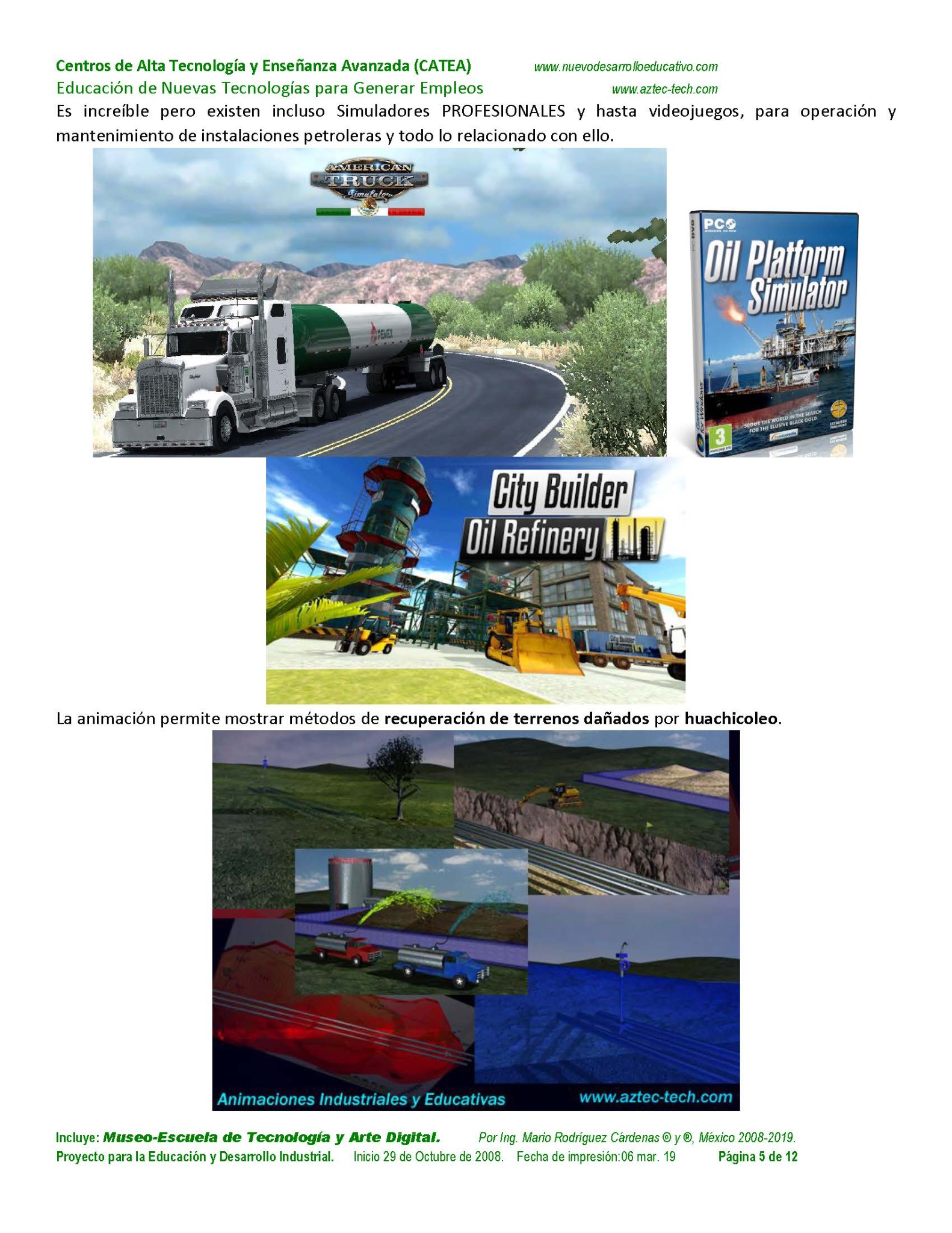 Proyecto CATEA: áreas de desarrollo