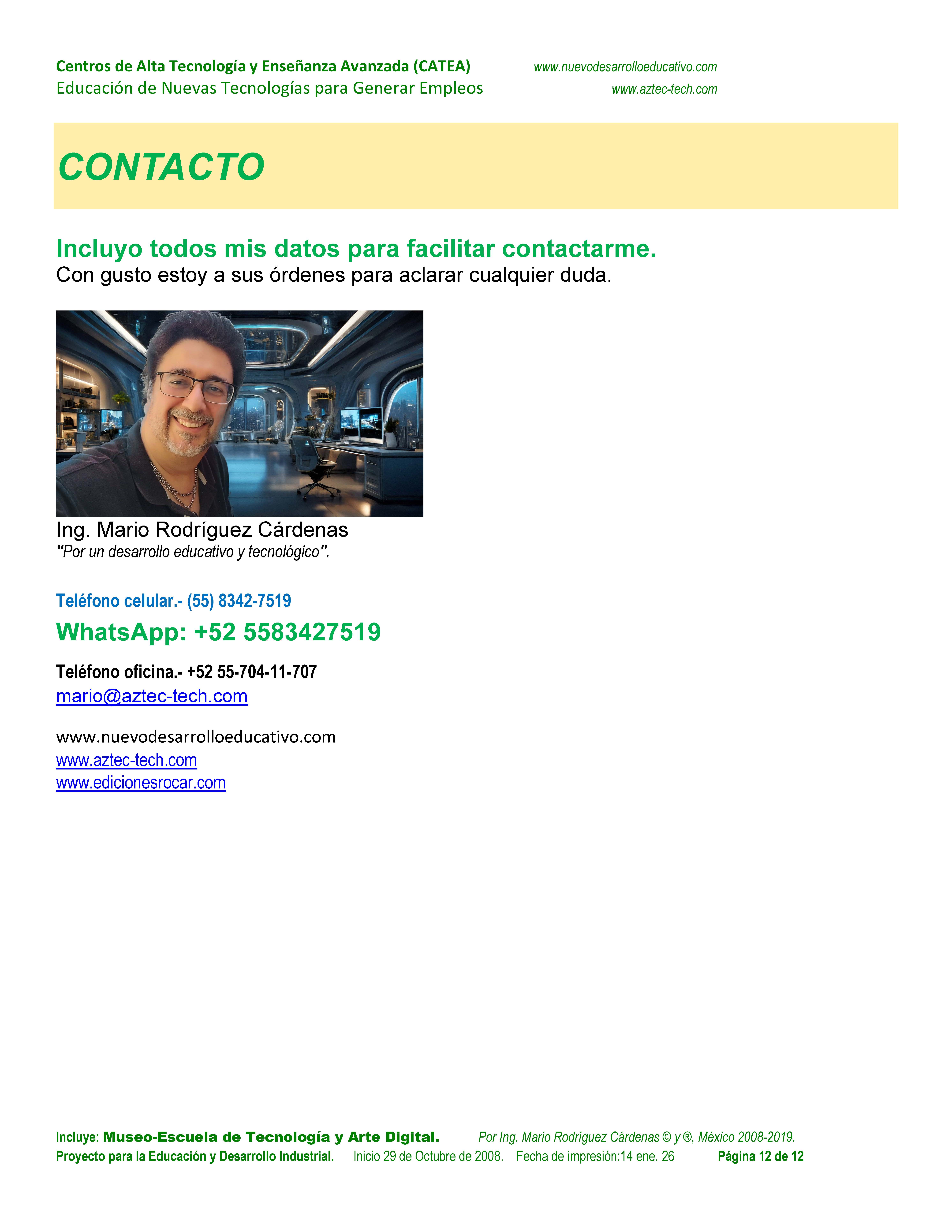 Proyecto CATEA: datos de contacto