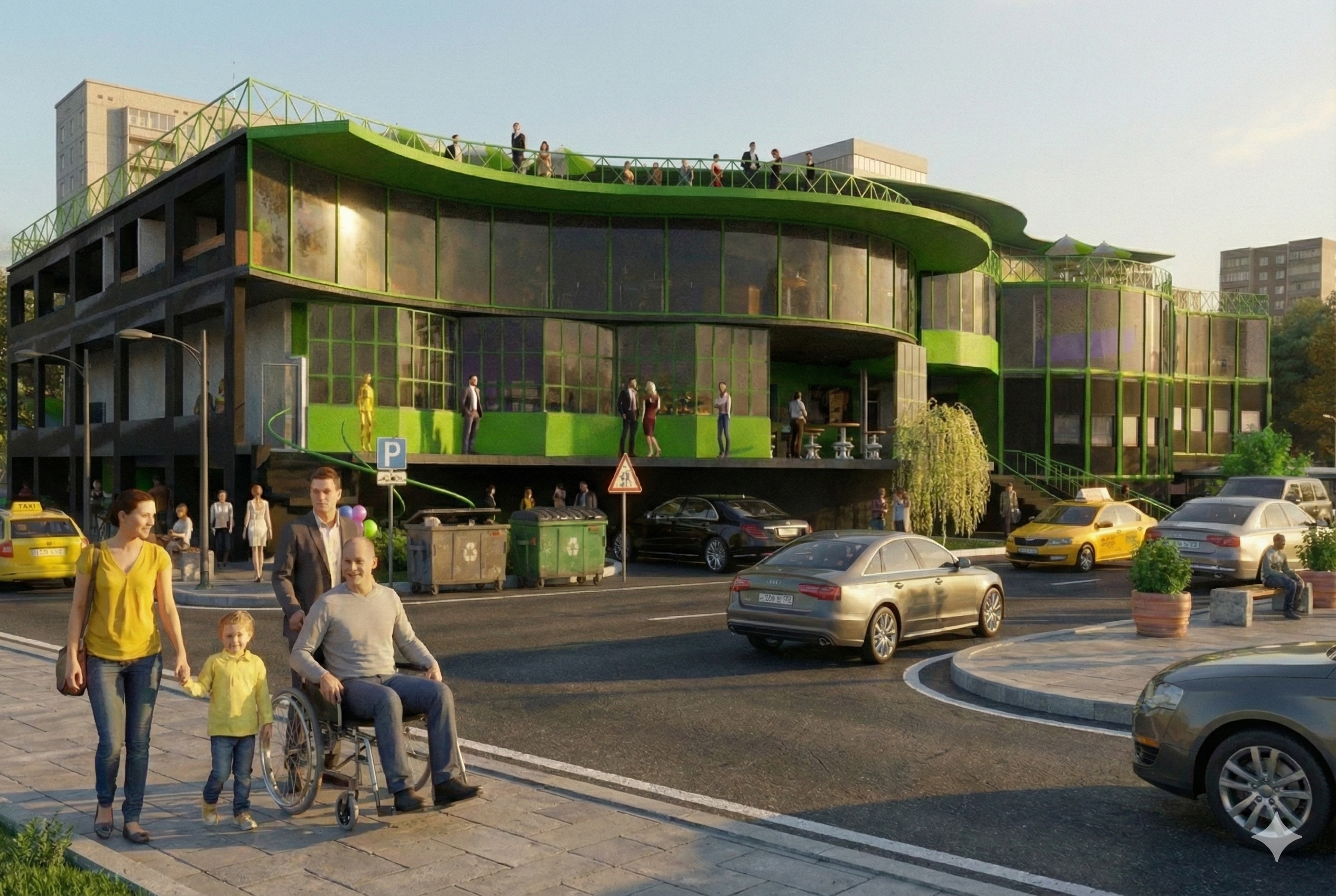 Render IA del museo-escuela: área de talleres y laboratorios